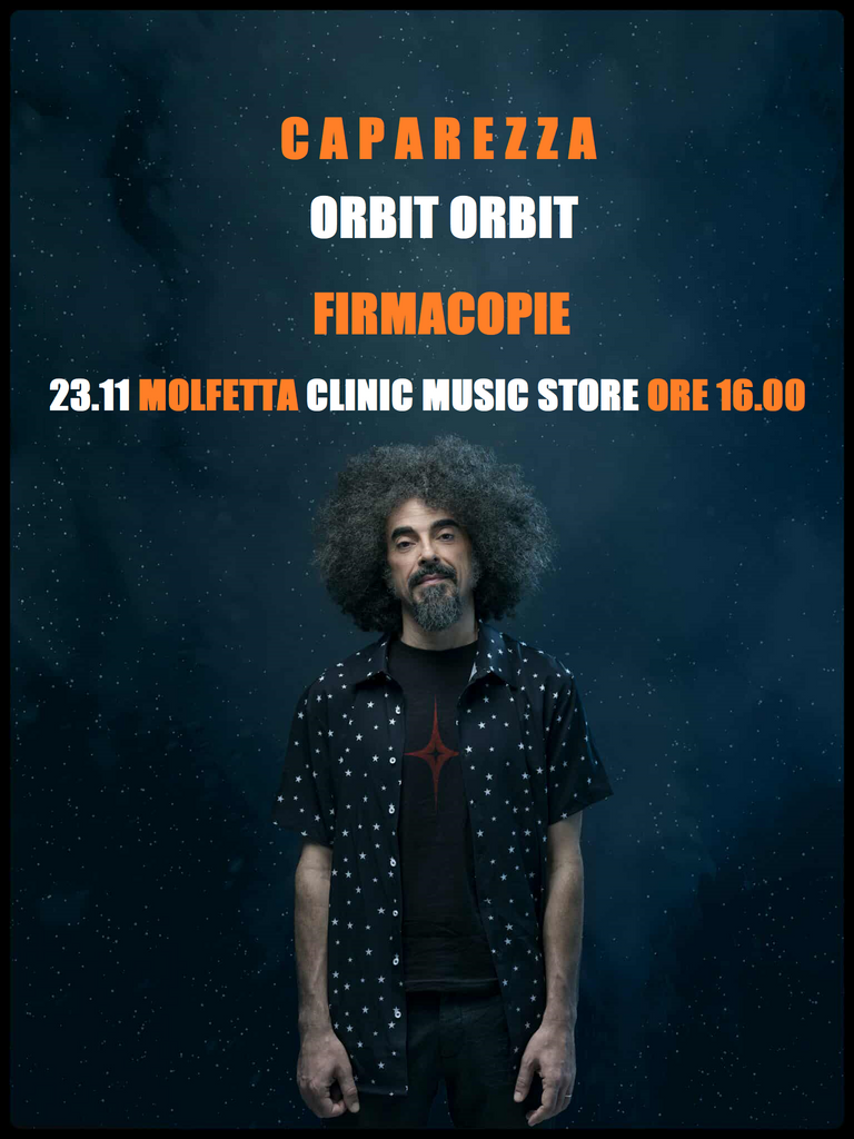 Caparezza al Clinic Music Store: firmacopie per Orbit Orbit