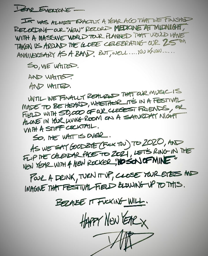 L'addio dei Foo Fighters al 2020 ed i buoni propositi per il nuovo anno