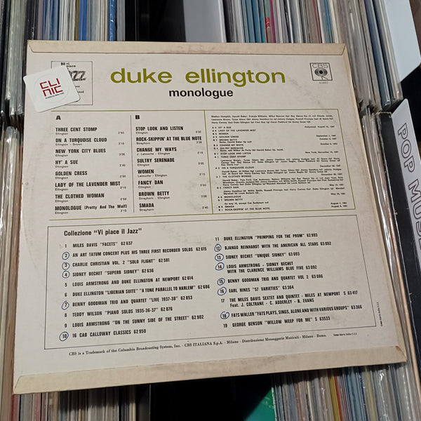 LP - DUKE ELLINGTON - MONOLOGUE (usato)