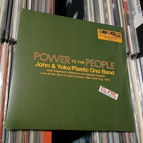 12" - JOHN & YOKO / THE PLASTIC ONO  BAND / ELEPHANT'S MEMORY - POWER TO THE PEOPLE , LIVE AT THE ONE TO ONE CONCERT, NEW YORK CITY, 1972 - Record Store Day